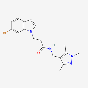 3-(6-bromo-1H-indol-1-yl)-N-[(1,3,5-trimethyl-1H-pyrazol-4-yl)methyl]propanamide