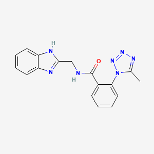 molecular formula C17H15N7O B11150087 N-(1H-1,3-benzimidazol-2-ylmethyl)-2-(5-methyl-1H-1,2,3,4-tetraazol-1-yl)benzamide 