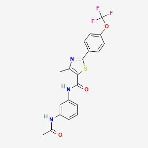 molecular formula C20H16F3N3O3S B11150127 N-[3-(acetylamino)phenyl]-4-methyl-2-[4-(trifluoromethoxy)phenyl]-1,3-thiazole-5-carboxamide 