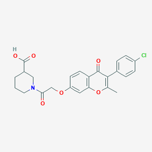 1-({[3-(4-chlorophenyl)-2-methyl-4-oxo-4H-chromen-7-yl]oxy}acetyl)piperidine-3-carboxylic acid