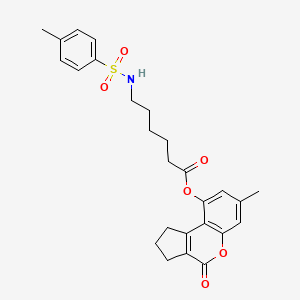 7-Methyl-4-oxo-1,2,3,4-tetrahydrocyclopenta[c]chromen-9-yl 6-{[(4-methylphenyl)sulfonyl]amino}hexanoate