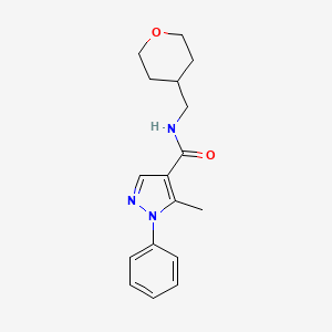 molecular formula C17H21N3O2 B11150154 5-methyl-1-phenyl-N-(tetrahydro-2H-pyran-4-ylmethyl)-1H-pyrazole-4-carboxamide 