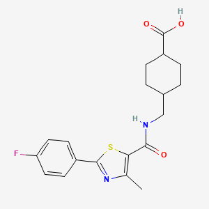 molecular formula C19H21FN2O3S B11150157 trans-4-[({[2-(4-Fluorophenyl)-4-methyl-1,3-thiazol-5-yl]carbonyl}amino)methyl]cyclohexanecarboxylic acid 