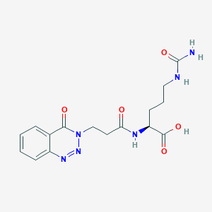 molecular formula C16H20N6O5 B11150158 N~5~-carbamoyl-N~2~-[3-(4-oxo-1,2,3-benzotriazin-3(4H)-yl)propanoyl]-L-ornithine 