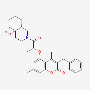 molecular formula C30H35NO5 B11150180 3-benzyl-5-{[1-(4a-hydroxyoctahydroisoquinolin-2(1H)-yl)-1-oxopropan-2-yl]oxy}-4,7-dimethyl-2H-chromen-2-one 