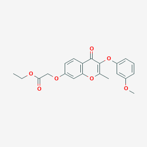 molecular formula C21H20O7 B11150189 ethyl 2-{[3-(3-methoxyphenoxy)-2-methyl-4-oxo-4H-chromen-7-yl]oxy}acetate 