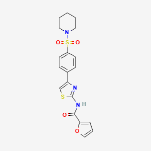 molecular formula C19H19N3O4S2 B11150217 N~2~-{4-[4-(piperidinosulfonyl)phenyl]-1,3-thiazol-2-yl}-2-furamide 