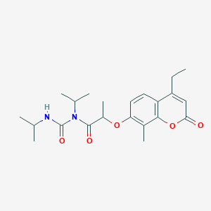 molecular formula C22H30N2O5 B11150224 N-{2-[(4-ethyl-8-methyl-2-oxo-2H-chromen-7-yl)oxy]propanoyl}-N,N'-diisopropylurea 