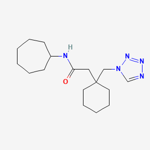 N-cycloheptyl-2-[1-(1H-tetrazol-1-ylmethyl)cyclohexyl]acetamide