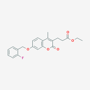 ethyl 3-{7-[(2-fluorobenzyl)oxy]-4-methyl-2-oxo-2H-chromen-3-yl}propanoate