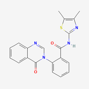 molecular formula C20H16N4O2S B11150237 N-(4,5-dimethyl-1,3-thiazol-2-yl)-2-[4-oxo-3(4H)-quinazolinyl]benzamide 