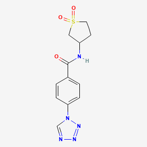 molecular formula C12H13N5O3S B11150239 N-(1,1-dioxidotetrahydrothiophen-3-yl)-4-(1H-tetrazol-1-yl)benzamide 