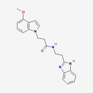 molecular formula C21H22N4O2 B11150250 N-[2-(1H-1,3-benzimidazol-2-yl)ethyl]-3-(4-methoxy-1H-indol-1-yl)propanamide 