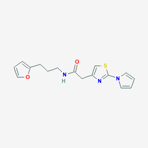 molecular formula C16H17N3O2S B11150254 N-[3-(furan-2-yl)propyl]-2-[2-(1H-pyrrol-1-yl)-1,3-thiazol-4-yl]acetamide 