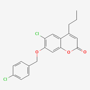 molecular formula C19H16Cl2O3 B11150255 6-chloro-7-[(4-chlorobenzyl)oxy]-4-propyl-2H-chromen-2-one 