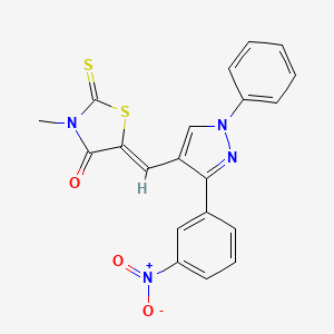 (5Z)-3-methyl-5-{[3-(3-nitrophenyl)-1-phenyl-1H-pyrazol-4-yl]methylidene}-2-thioxo-1,3-thiazolidin-4-one