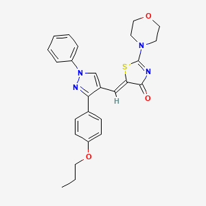 molecular formula C26H26N4O3S B11150292 (5Z)-2-(4-morpholinyl)-5-{[1-phenyl-3-(4-propoxyphenyl)-1H-pyrazol-4-yl]methylene}-1,3-thiazol-4(5H)-one 