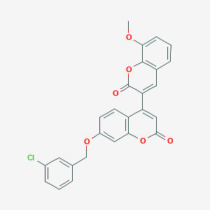 molecular formula C26H17ClO6 B11150306 7'-[(3-chlorobenzyl)oxy]-8-methoxy-2H,2'H-3,4'-bichromene-2,2'-dione 