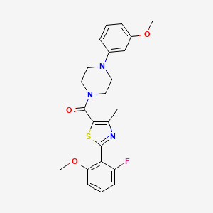 [2-(2-Fluoro-6-methoxyphenyl)-4-methyl-1,3-thiazol-5-yl][4-(3-methoxyphenyl)piperazino]methanone