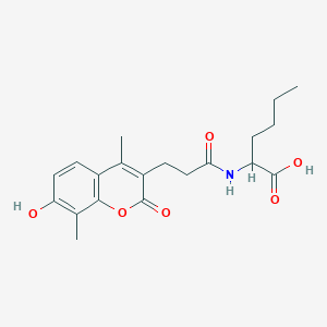 molecular formula C20H25NO6 B11150351 N-[3-(7-hydroxy-4,8-dimethyl-2-oxo-2H-chromen-3-yl)propanoyl]norleucine 