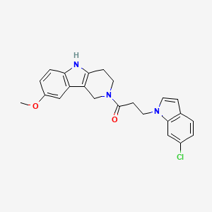 3-(6-chloro-1H-indol-1-yl)-1-(8-methoxy-1,3,4,5-tetrahydro-2H-pyrido[4,3-b]indol-2-yl)-1-propanone