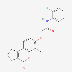 molecular formula C21H18ClNO4 B11150389 N-(2-chlorophenyl)-2-[(6-methyl-4-oxo-1,2,3,4-tetrahydrocyclopenta[c]chromen-7-yl)oxy]acetamide 