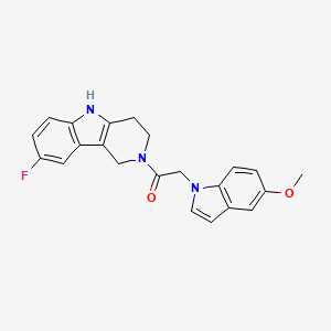 molecular formula C22H20FN3O2 B11150392 1-(8-fluoro-1,3,4,5-tetrahydro-2H-pyrido[4,3-b]indol-2-yl)-2-(5-methoxy-1H-indol-1-yl)ethanone 