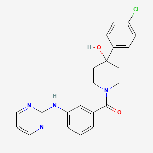 molecular formula C22H21ClN4O2 B11150393 [4-(4-Chlorophenyl)-4-hydroxypiperidino][3-(2-pyrimidinylamino)phenyl]methanone 