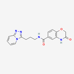 3-oxo-N-(3-[1,2,4]triazolo[4,3-a]pyridin-3-ylpropyl)-3,4-dihydro-2H-1,4-benzoxazine-6-carboxamide