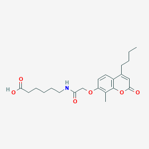 molecular formula C22H29NO6 B11150423 6-({[(4-butyl-8-methyl-2-oxo-2H-chromen-7-yl)oxy]acetyl}amino)hexanoic acid 