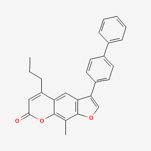 molecular formula C27H22O3 B11150446 3-(4-biphenylyl)-9-methyl-5-propyl-7H-furo[3,2-g]chromen-7-one 