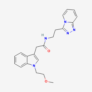 molecular formula C21H23N5O2 B11150449 2-[1-(2-methoxyethyl)-1H-indol-3-yl]-N-(2-[1,2,4]triazolo[4,3-a]pyridin-3-ylethyl)acetamide 