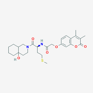 molecular formula C27H36N2O6S B11150455 2-[(3,4-dimethyl-2-oxo-2H-chromen-7-yl)oxy]-N-[(2S)-1-(4a-hydroxyoctahydroisoquinolin-2(1H)-yl)-4-(methylsulfanyl)-1-oxobutan-2-yl]acetamide 