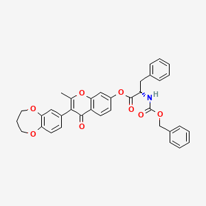 molecular formula C36H31NO8 B11150471 3-(3,4-dihydro-2H-1,5-benzodioxepin-7-yl)-2-methyl-4-oxo-4H-chromen-7-yl N-[(benzyloxy)carbonyl]-L-phenylalaninate 