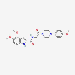 molecular formula C24H28N4O5 B11150474 4,5-dimethoxy-N~2~-{2-[4-(4-methoxyphenyl)piperazino]-2-oxoethyl}-1H-indole-2-carboxamide 