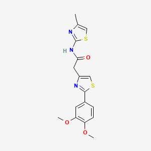 molecular formula C17H17N3O3S2 B11150483 2-[2-(3,4-dimethoxyphenyl)-1,3-thiazol-4-yl]-N-(4-methyl-1,3-thiazol-2-yl)acetamide 