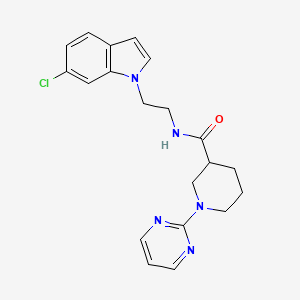 molecular formula C20H22ClN5O B11150487 N-[2-(6-chloro-1H-indol-1-yl)ethyl]-1-(2-pyrimidinyl)-3-piperidinecarboxamide 