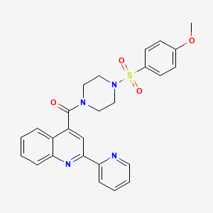 {4-[(4-Methoxyphenyl)sulfonyl]piperazino}[2-(2-pyridyl)-4-quinolyl]methanone