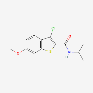 molecular formula C13H14ClNO2S B11150514 3-chloro-6-methoxy-N-(propan-2-yl)-1-benzothiophene-2-carboxamide 