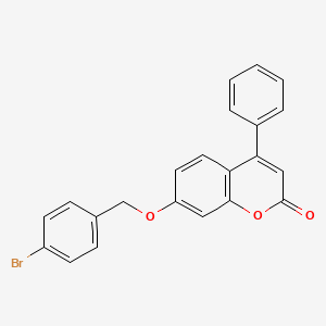 molecular formula C22H15BrO3 B11150527 7-[(4-bromobenzyl)oxy]-4-phenyl-2H-chromen-2-one 