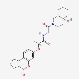 N-[2-(4a-hydroxyoctahydroisoquinolin-2(1H)-yl)-2-oxoethyl]-2-[(4-oxo-1,2,3,4-tetrahydrocyclopenta[c]chromen-7-yl)oxy]propanamide