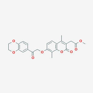 molecular formula C24H22O8 B11150548 methyl {7-[2-(2,3-dihydro-1,4-benzodioxin-6-yl)-2-oxoethoxy]-4,8-dimethyl-2-oxo-2H-chromen-3-yl}acetate 