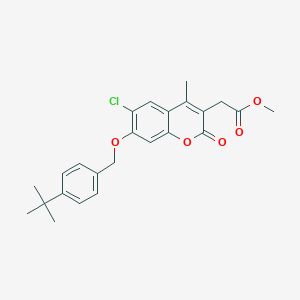 methyl {7-[(4-tert-butylbenzyl)oxy]-6-chloro-4-methyl-2-oxo-2H-chromen-3-yl}acetate