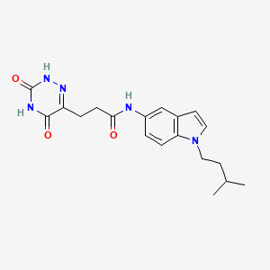 3-(3-hydroxy-5-oxo-4,5-dihydro-1,2,4-triazin-6-yl)-N-(1-isopentyl-1H-indol-5-yl)propanamide