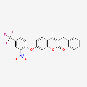 3-benzyl-4,8-dimethyl-7-[2-nitro-4-(trifluoromethyl)phenoxy]-2H-chromen-2-one