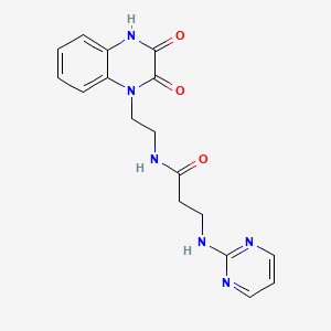 N-(2-(3-hydroxy-2-oxoquinoxalin-1(2H)-yl)ethyl)-3-(pyrimidin-2-ylamino)propanamide