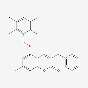 3-benzyl-4,7-dimethyl-5-[(2,3,5,6-tetramethylbenzyl)oxy]-2H-chromen-2-one