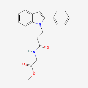 methyl N-[3-(2-phenyl-1H-indol-1-yl)propanoyl]glycinate