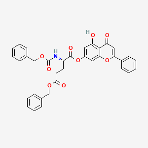 5-O-benzyl 1-O-(5-hydroxy-4-oxo-2-phenylchromen-7-yl) (2S)-2-(phenylmethoxycarbonylamino)pentanedioate