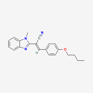 molecular formula C21H21N3O B11150636 (2E)-3-(4-butoxyphenyl)-2-(1-methyl-1H-benzimidazol-2-yl)prop-2-enenitrile 